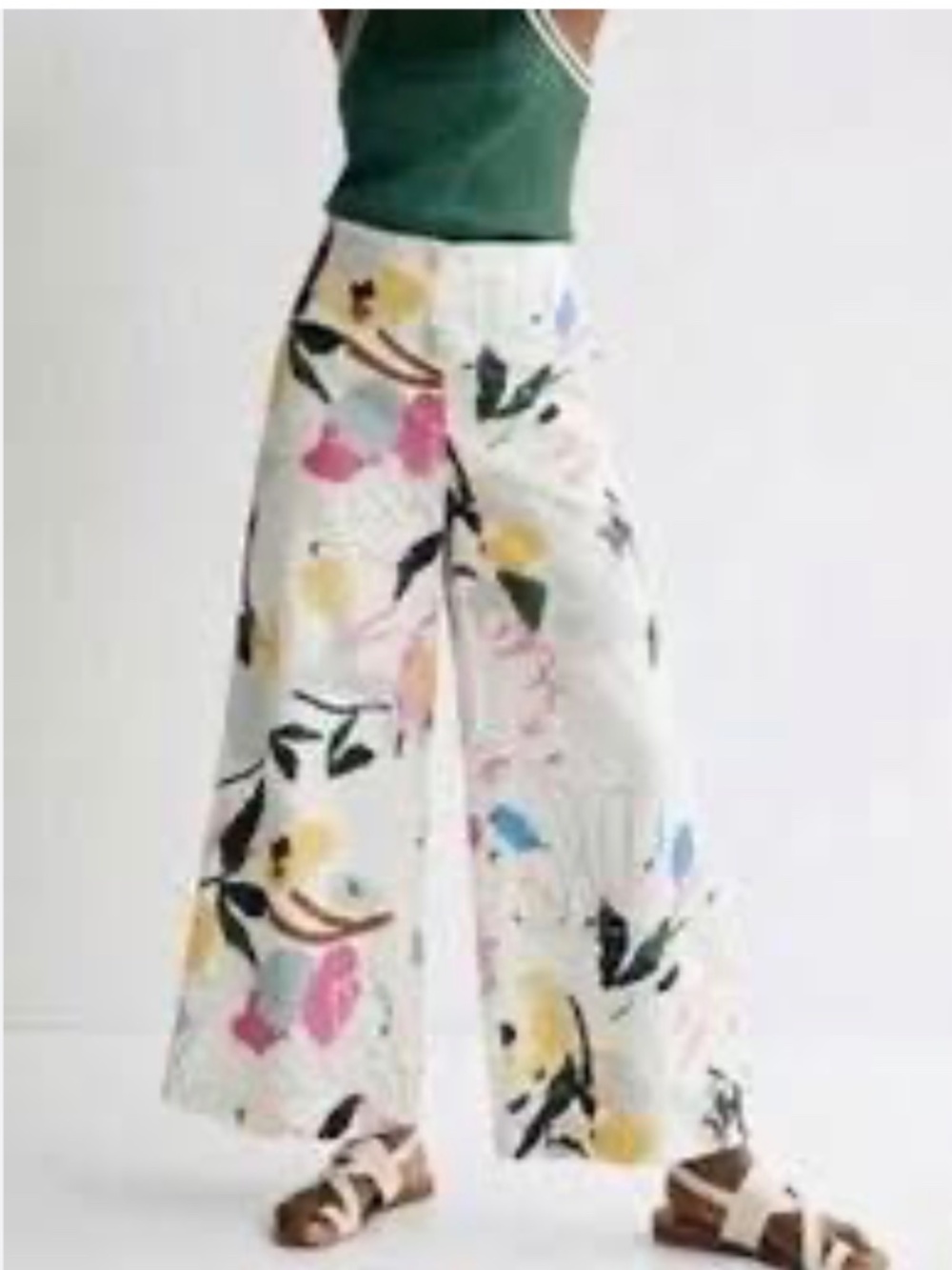 Maeve by Anthropologie Wide Leg High Rise Floral printed Pant Women's size 8